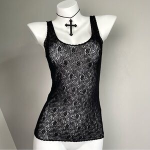 Gothic Black Lace Tank Top